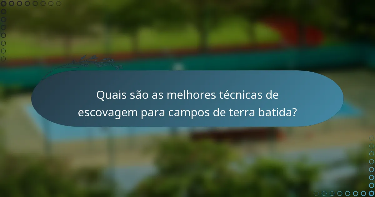 Quais são as melhores técnicas de escovagem para campos de terra batida?